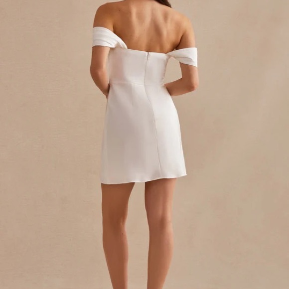 Birdy Grey Mia Mini Matte Satin Convertible Dress White XS - Picture 3 of 5